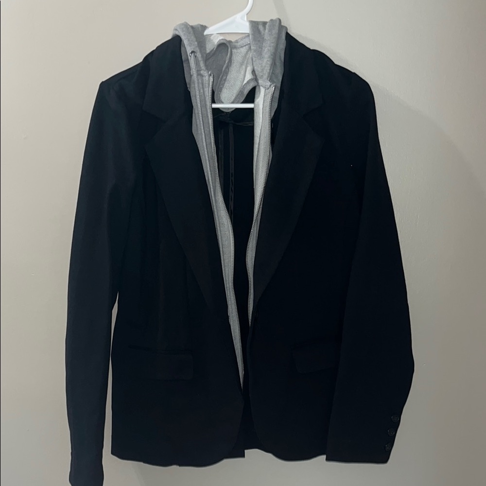 Liverpool Black Blazer with Gray Hooded Accent